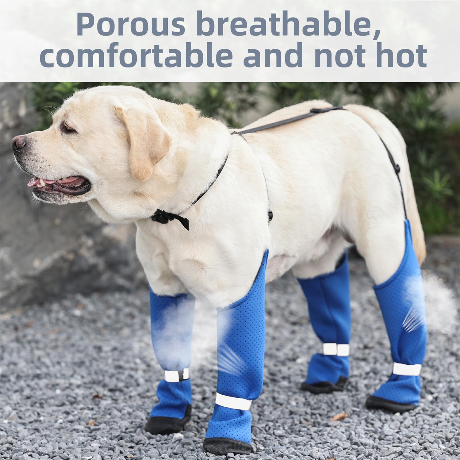 Dog Suspender Boots Paw Boot Leggings, Breathable Tall Dog Shoes With Suspenders For Hot Pavement, Anti-Slip Legging Snow Pants